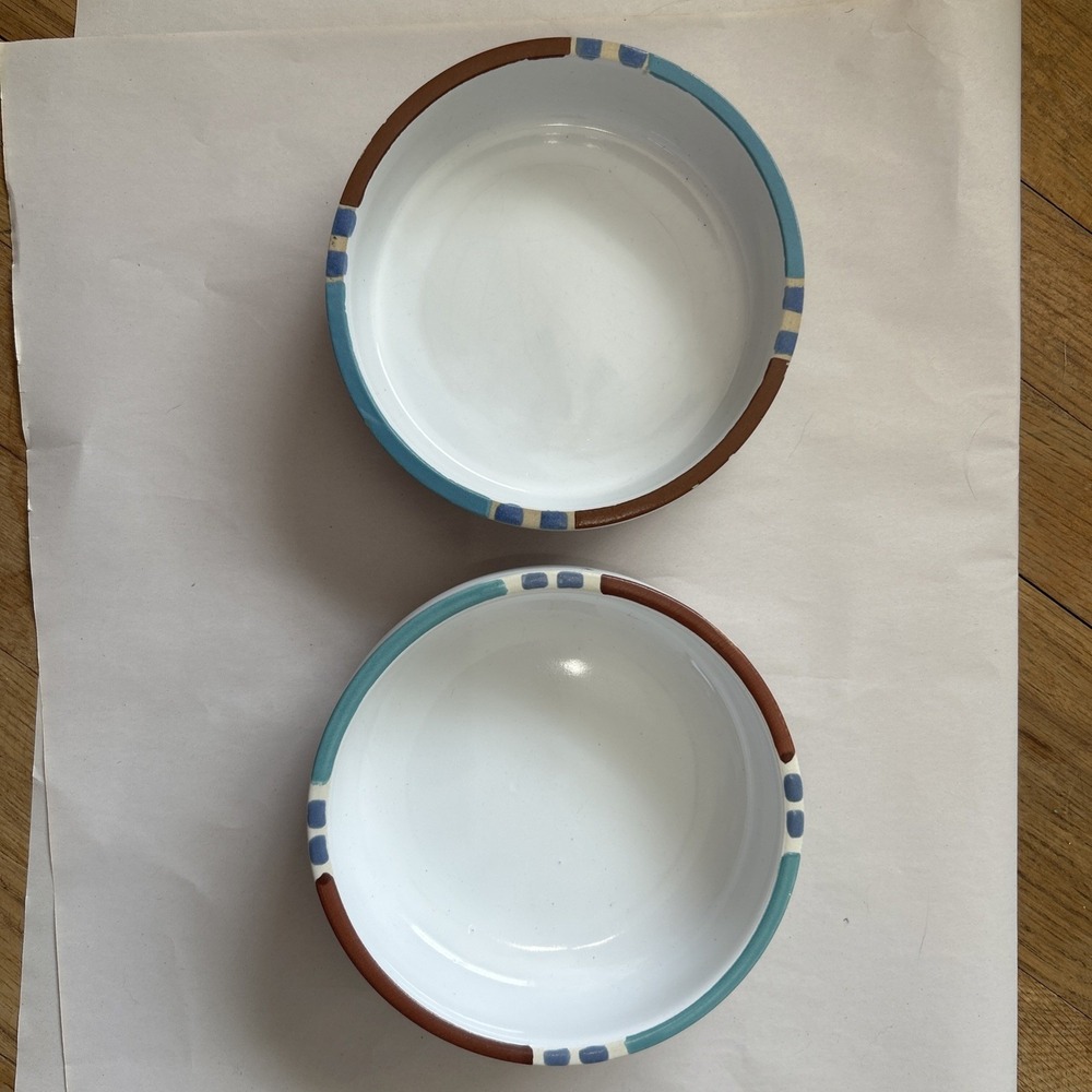 Dansk Mesa White Sand Stoneware Soup/Cereal Bowls 5.8in Discontinued Set of 2